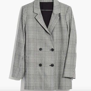 Madewell Double-Breasted Blazer in Plaid
